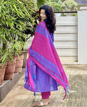 Pure South Cotton Mangalgiri Anarkali Set