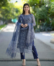 Radiate Charm Baatik Print Breezy Handblock Kota Doriya Set