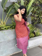 Lady In Pink This jute silk woven salwar suit