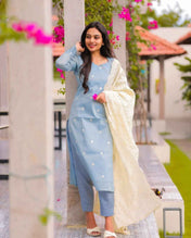 Ice Blue Tissue Suit Set