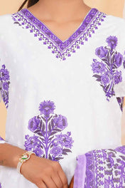 Lavender Bloom Viscose Rayon Suit Set