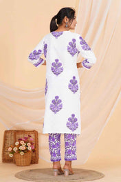 Lavender Bloom Viscose Rayon Suit Set