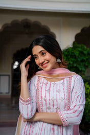 Blush Stripes Pure Viscose Suit Set