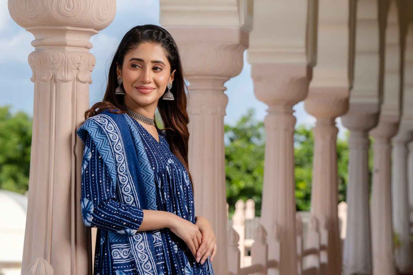 Indigo Blossom Pure Viscose Suit Set