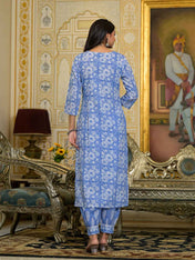 Skyline Indigo Pure Viscose Suit Set