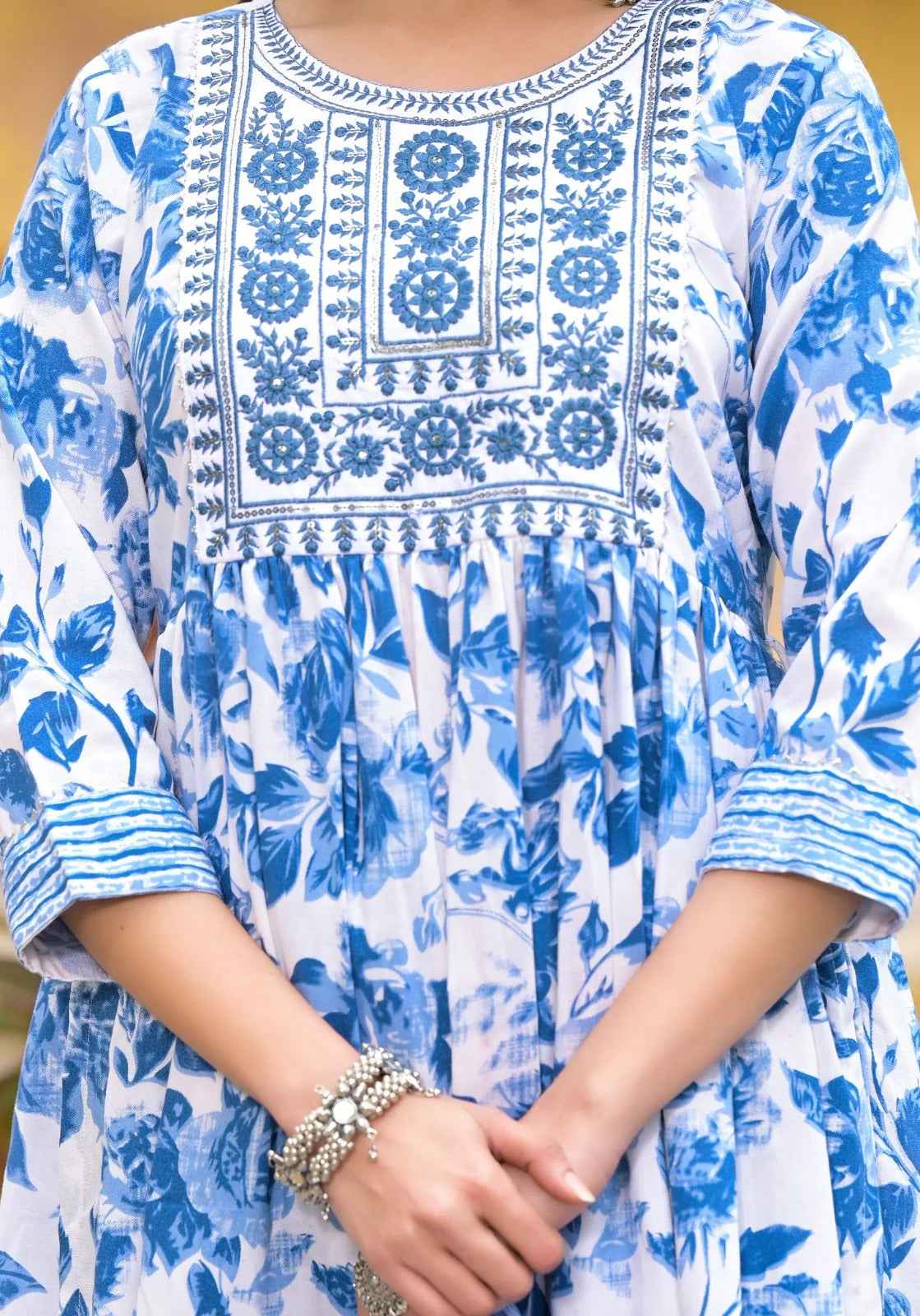 Dewdrop Blue Pure Viscose Kurta Set