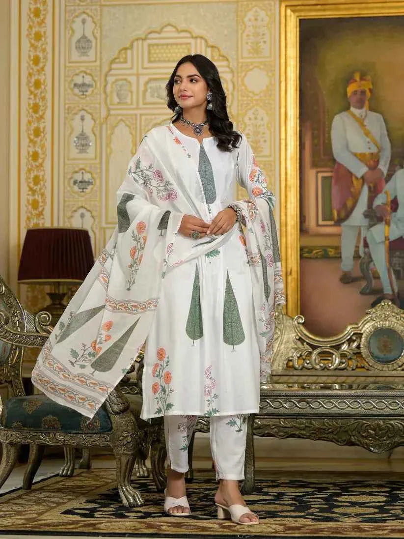 Ivory Garden Viscose Suit Set