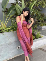 Lady In Pink This jute silk woven salwar suit