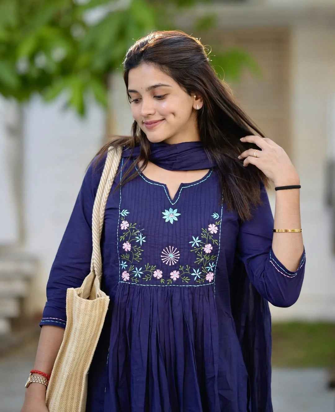Breezy Embroidered Cotton Suit Set