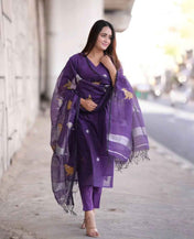 Indigo Handwoven Muslin Silk Set