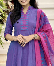 Pure South Cotton Mangalgiri Anarkali Set