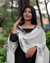 Soft Cotton Kota Doria Suit With Lining And Embroidered Dupatta.