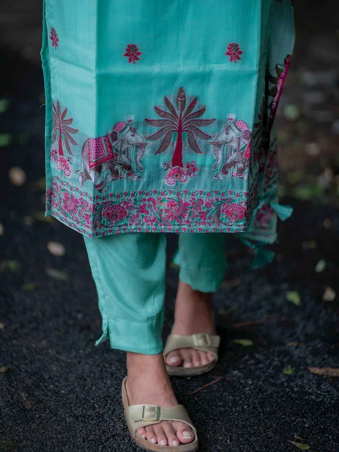 K-45 JAMDHANI COTTON WITH EMBROIDERY SALWAR SUIT