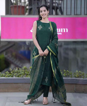 Green Linen Full Kurta Set