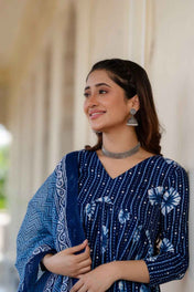 Indigo Blossom Pure Viscose Suit Set