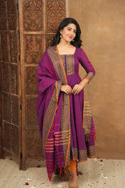 Mehana collection Pure cotton temple Anarkali