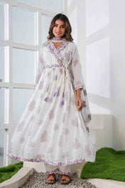 Ira Lavender Dreams Mul Cotton Anarkali Suit
