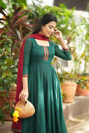 Avani collection Pure cotton temple Anarkali