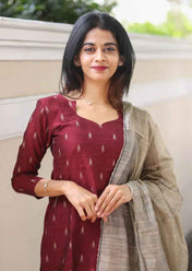 Maron Oxide Magic Salwar Suit