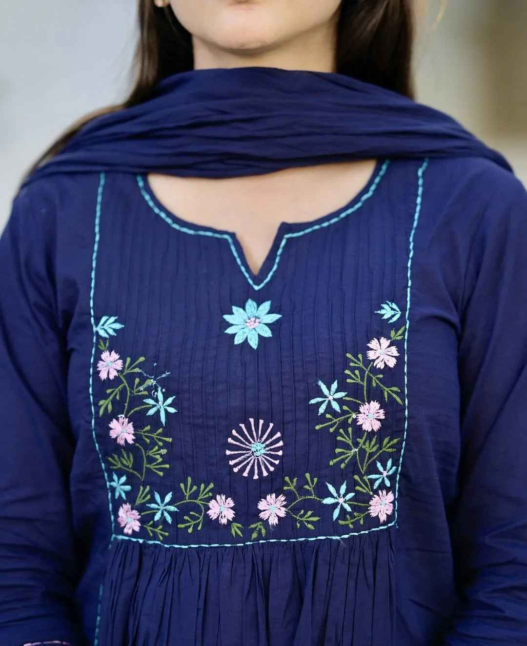 Breezy Embroidered Cotton Suit Set