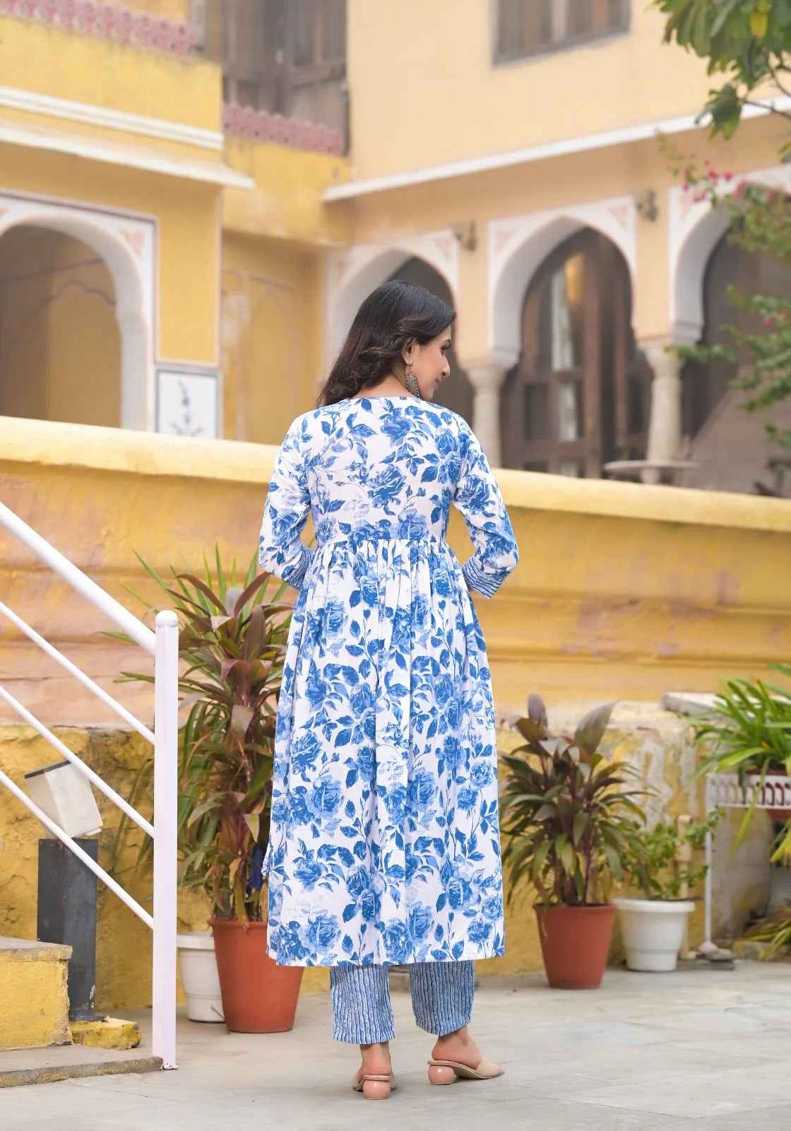 Dewdrop Blue Pure Viscose Kurta Set