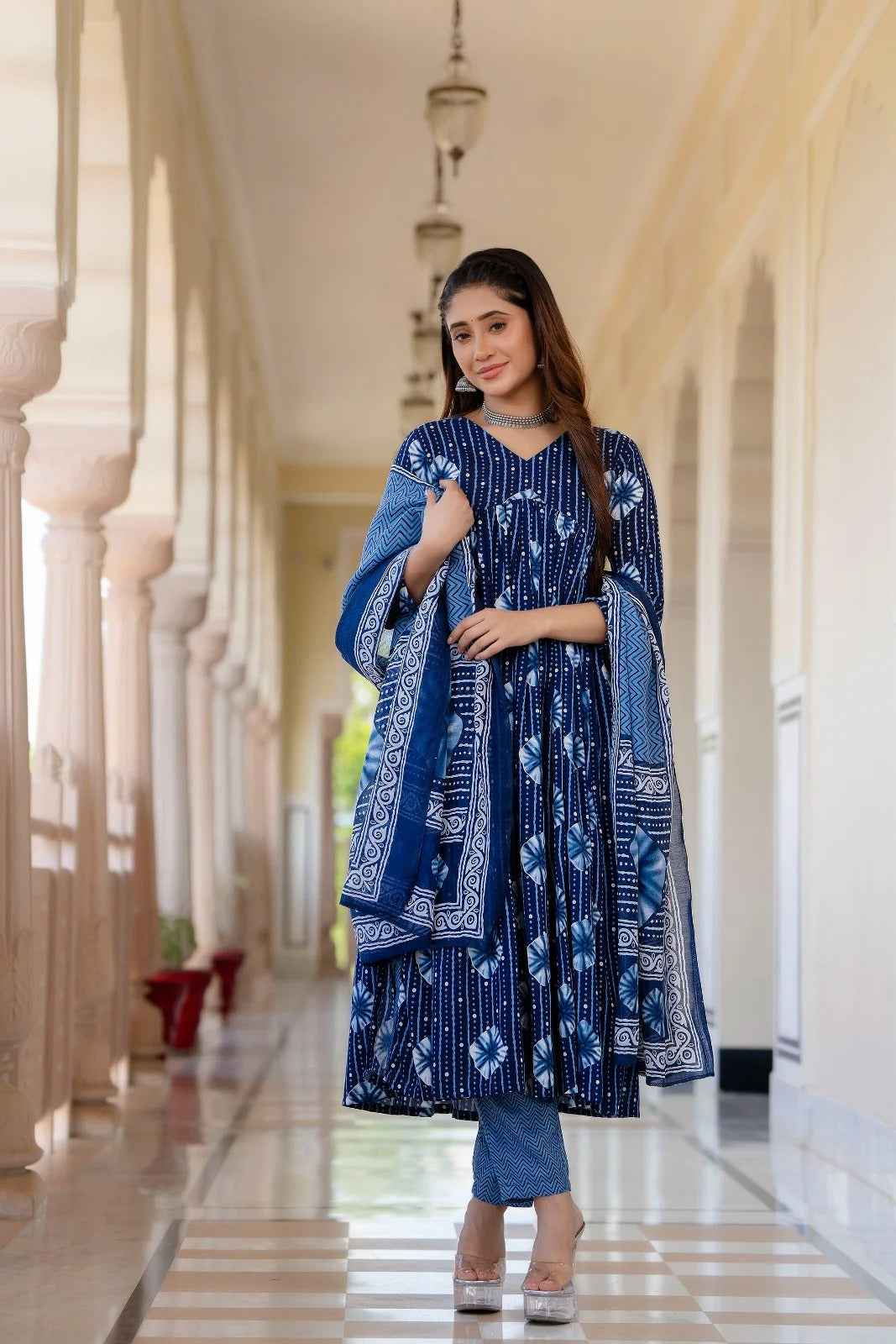 Indigo Blossom Pure Viscose Suit Set
