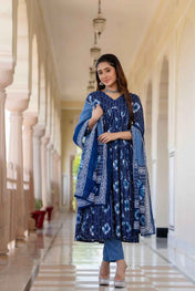 Indigo Blossom Pure Viscose Suit Set
