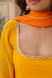 Yellow Organza Kurta Set Regular price