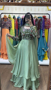 Nitya – Mehendi Green & Light Green