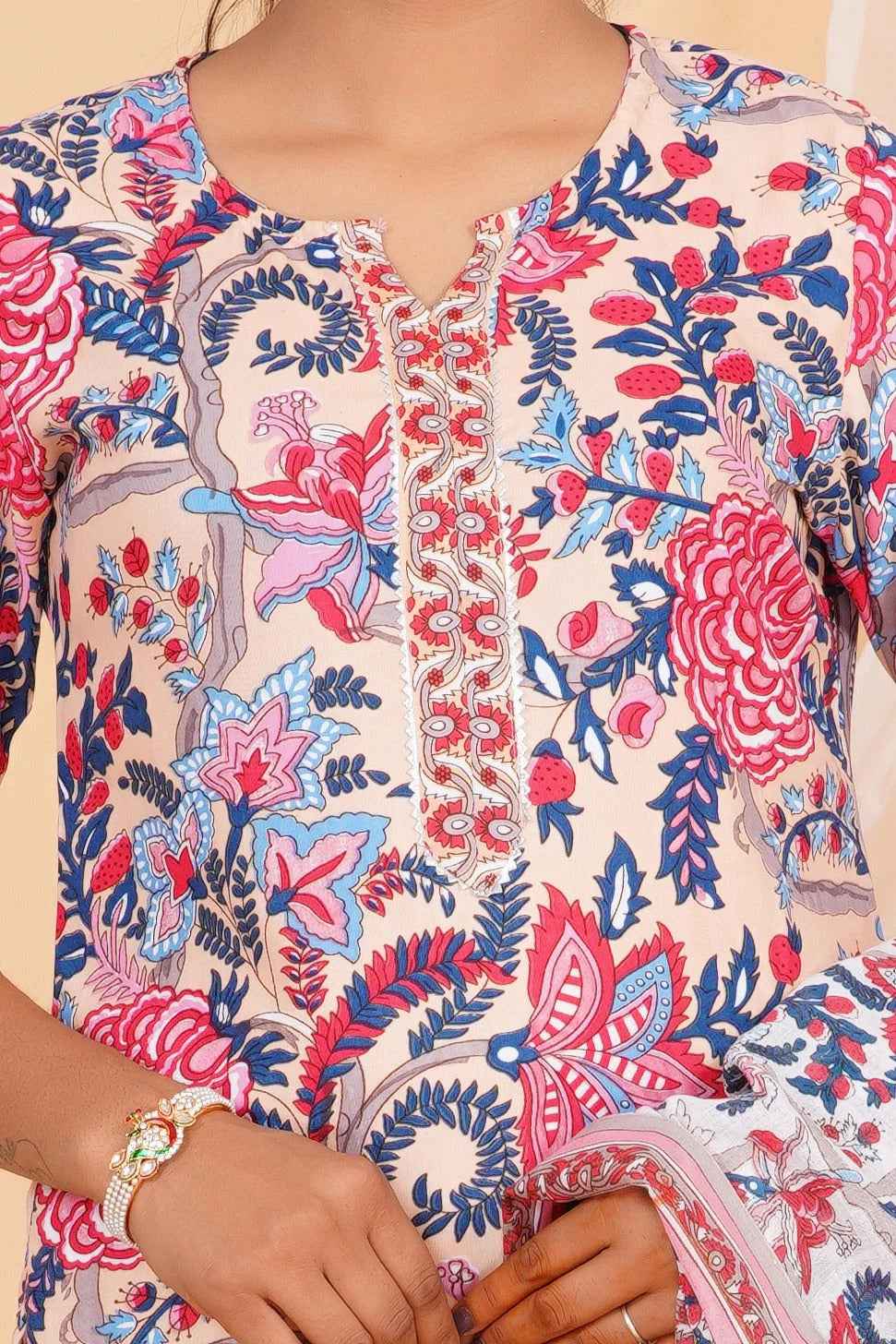 Blush Bloom Viscose Rayon Suit Set