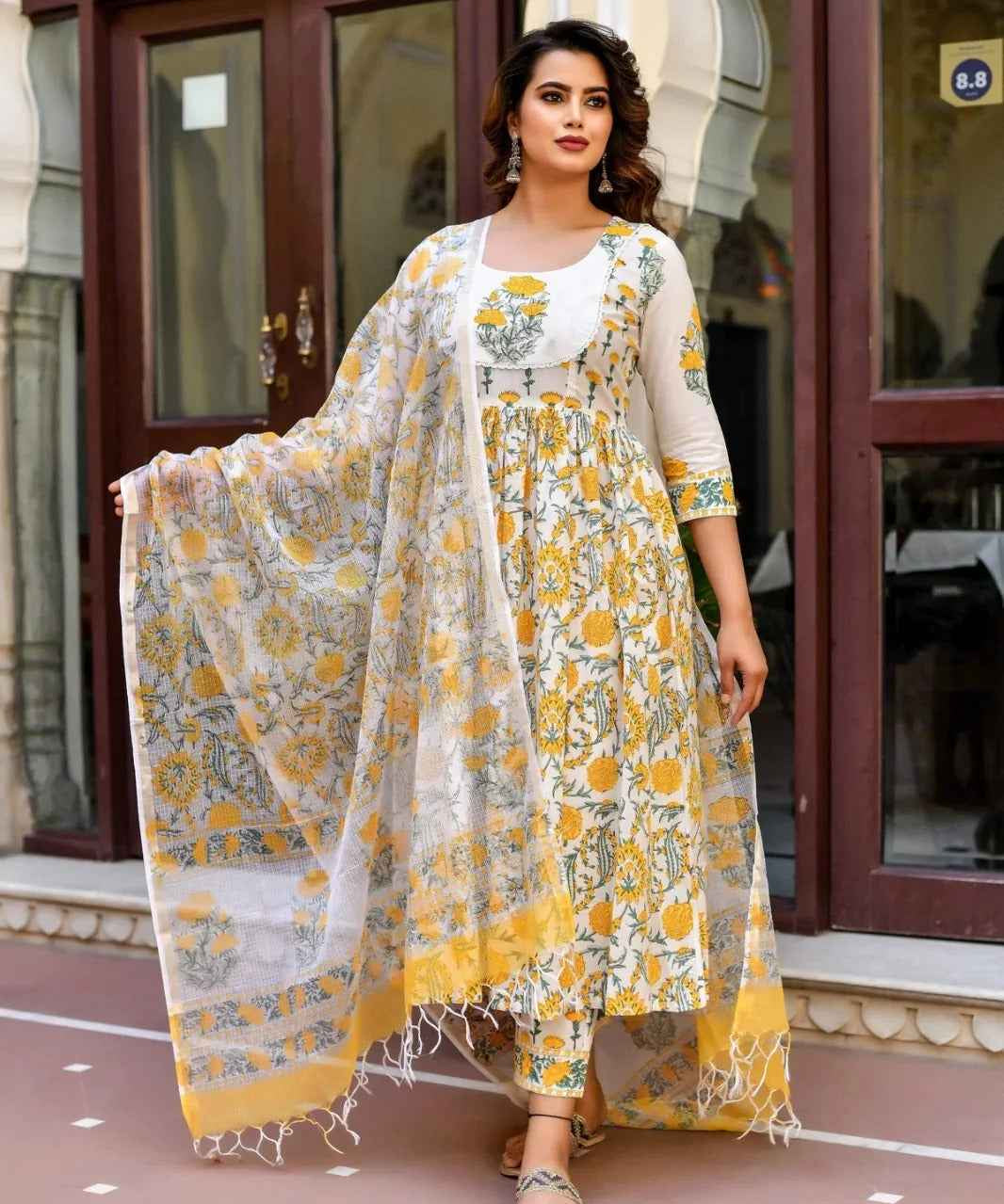 Marigold Sunshine Pure Viscose Suit Set