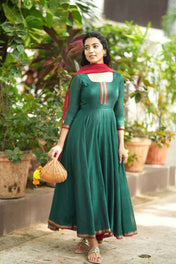 Avani collection Pure cotton temple Anarkali
