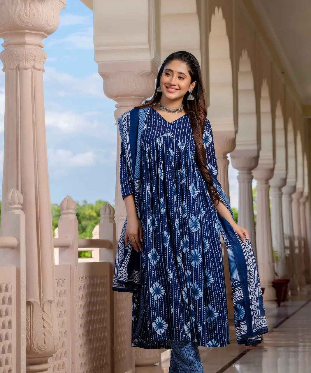 Indigo Blossom Pure Viscose Suit Set