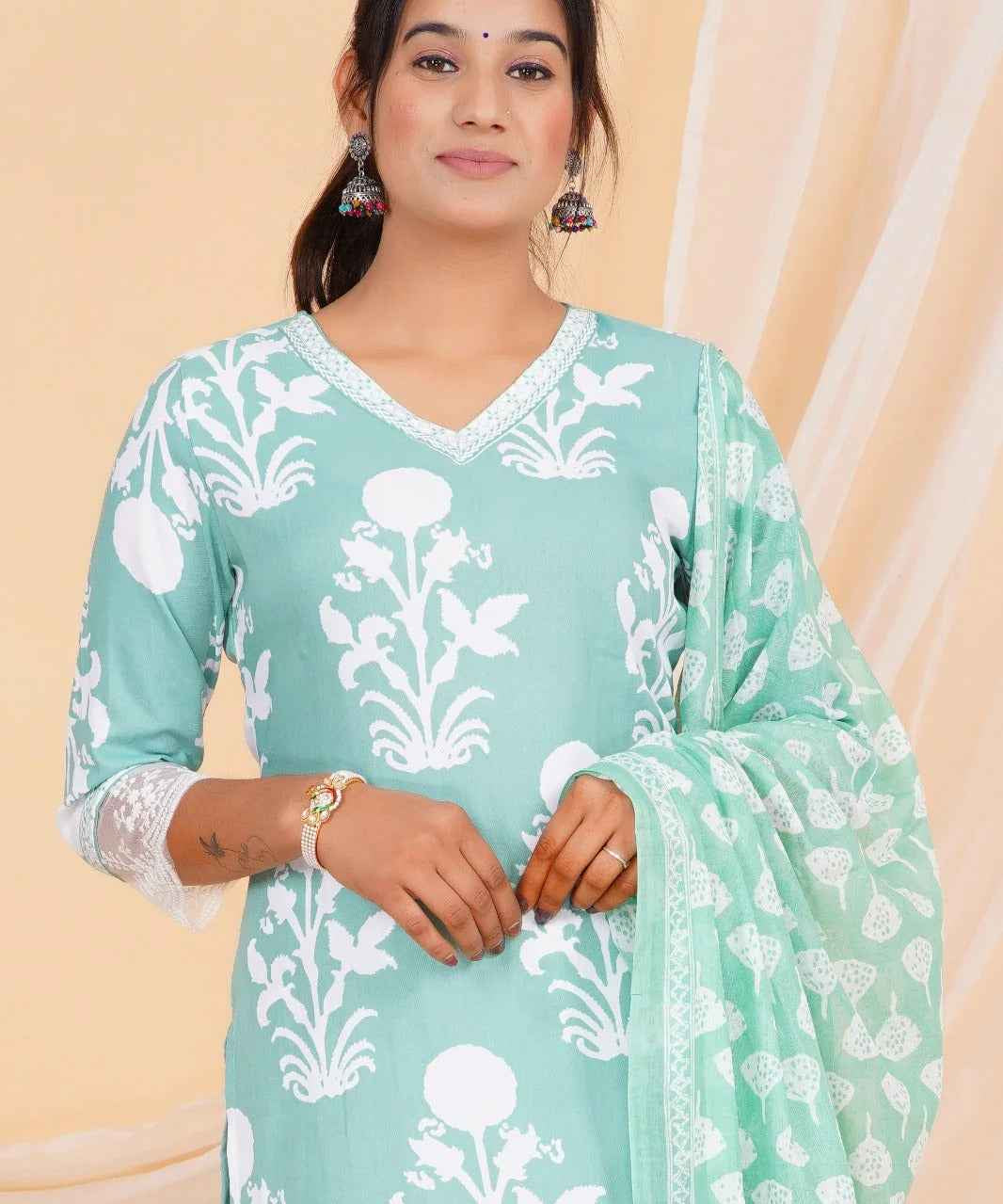 Mint Blossom Rayon Set