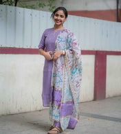 Raw Silk Co Ords With Kalamkari Dupatta