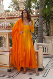 Yellow Organza Kurta Set Regular price