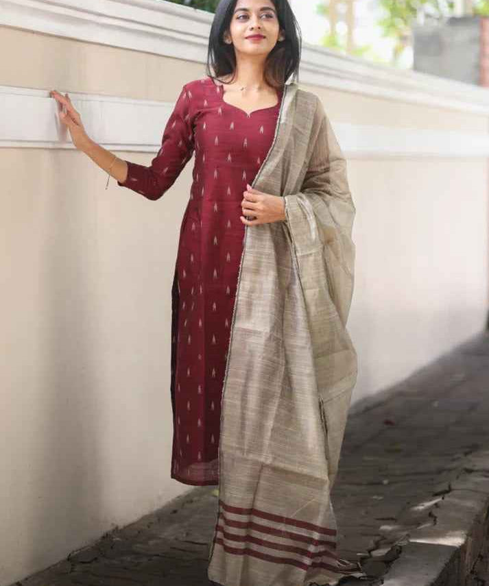 Maron Oxide Magic Salwar Suit