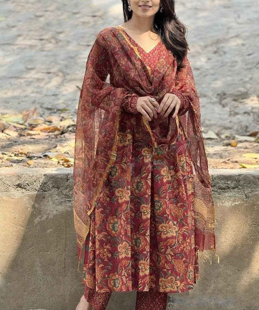 Rust Rosewood Viscose Suit Set