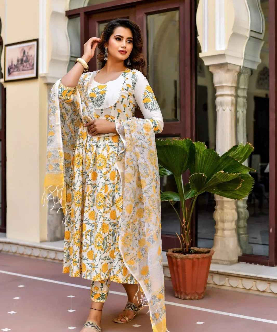 Marigold Sunshine Pure Viscose Suit Set