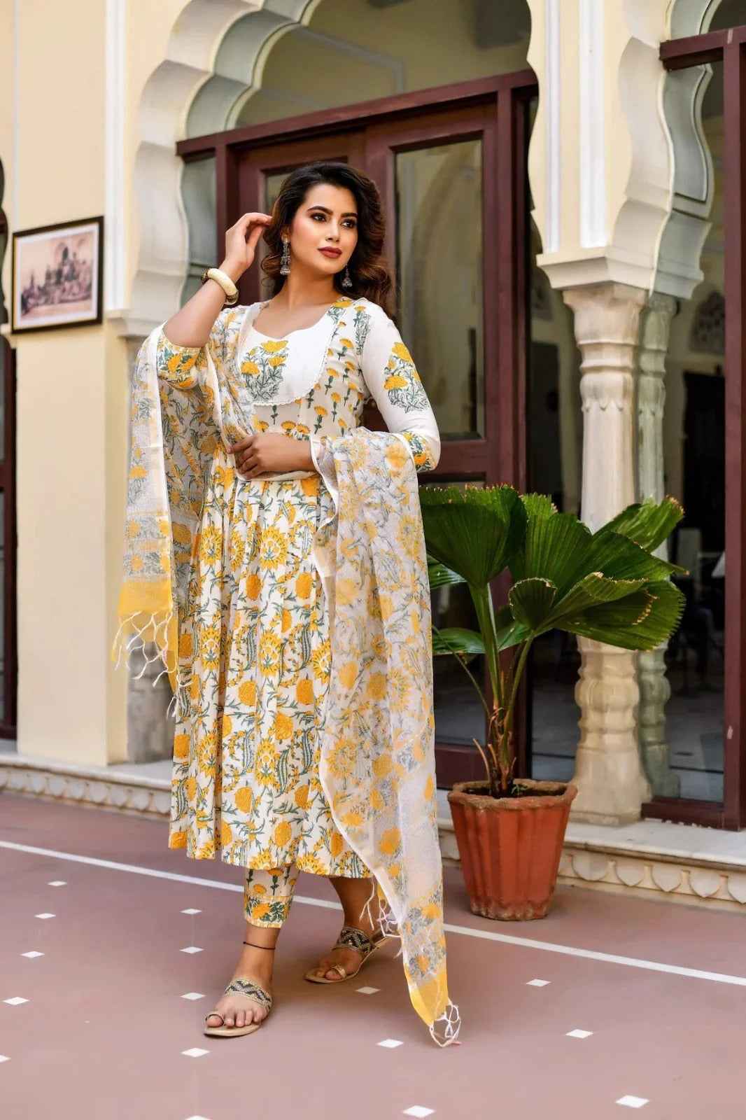 Marigold Sunshine Pure Viscose Suit Set