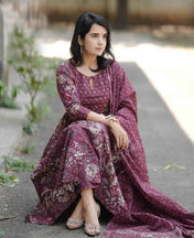 Plum Garden Pure Viscose Suit Set