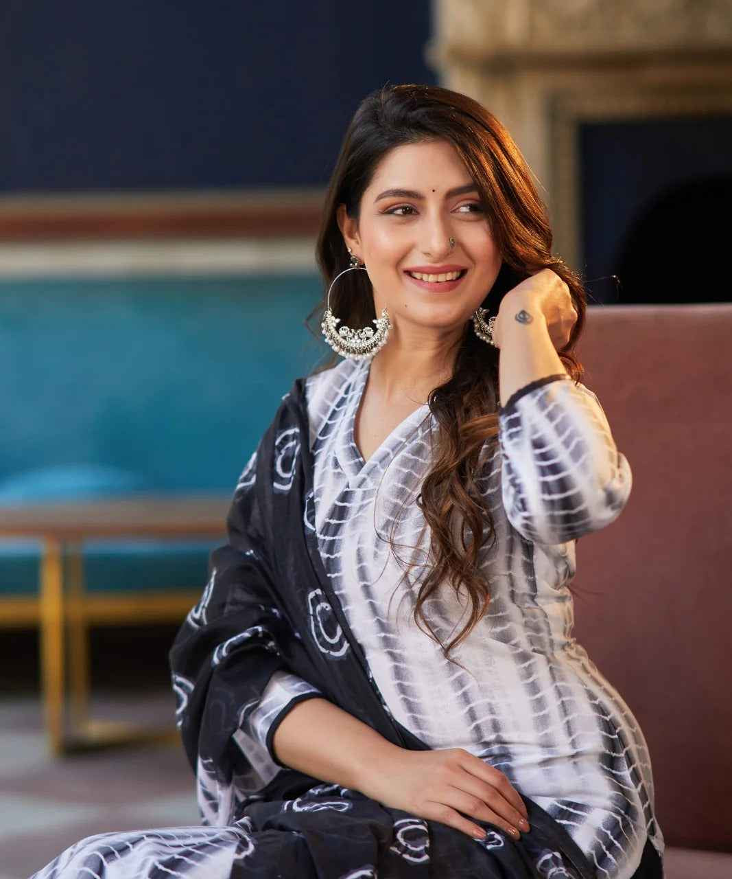 Kota Doria Print Pure Viscose Suit Set