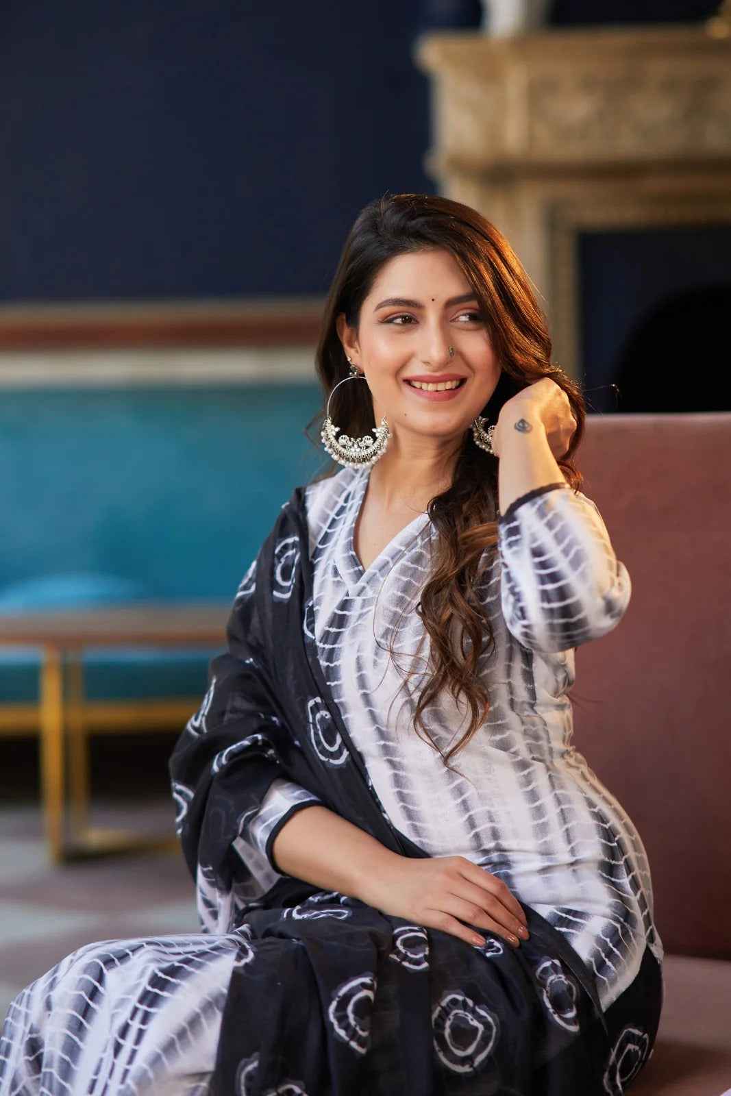 Kota Doria Print Pure Viscose Suit Set