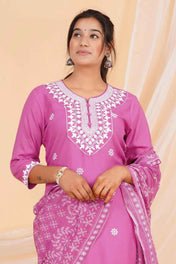 Pink Petal Charm Viscose Rayon Suit Set