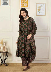 Moss Charm Anarkali Suit Set