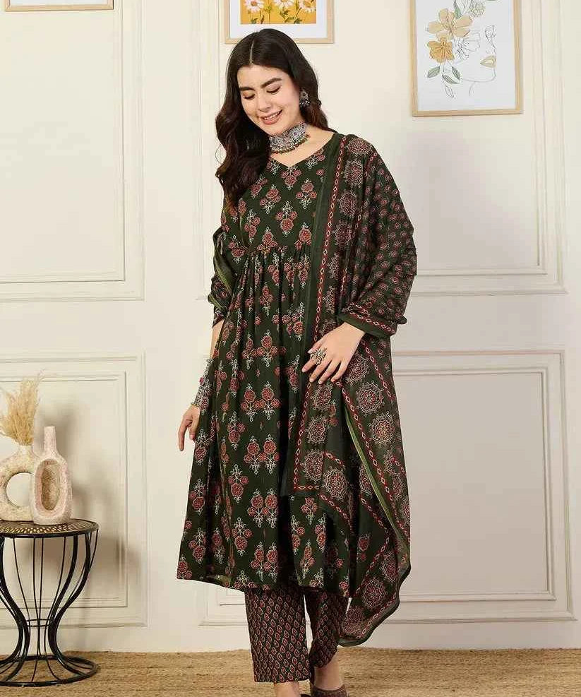 Moss Charm Anarkali Suit Set