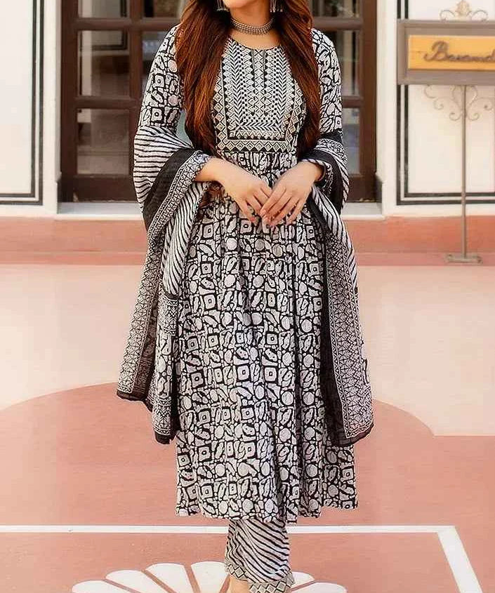 Starlight Stripe Pure Viscose Anarkali Set