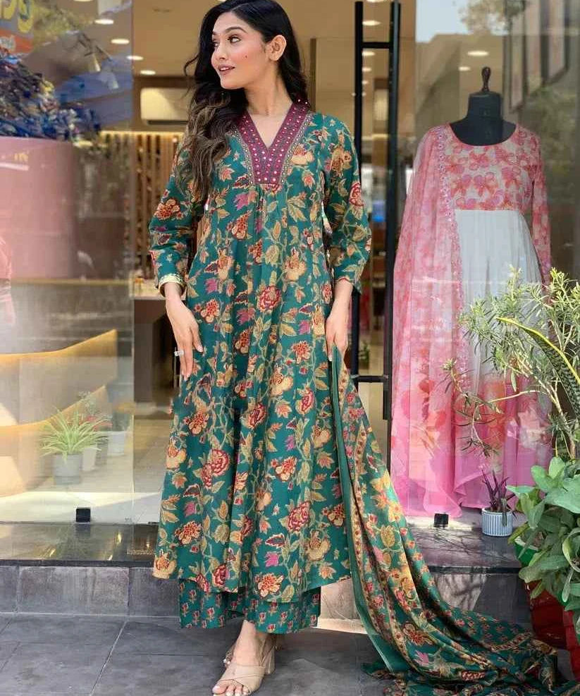 Royal Bloom Viscose Anarkali Set