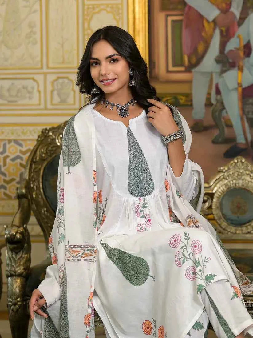 Ivory Garden Viscose Suit Set