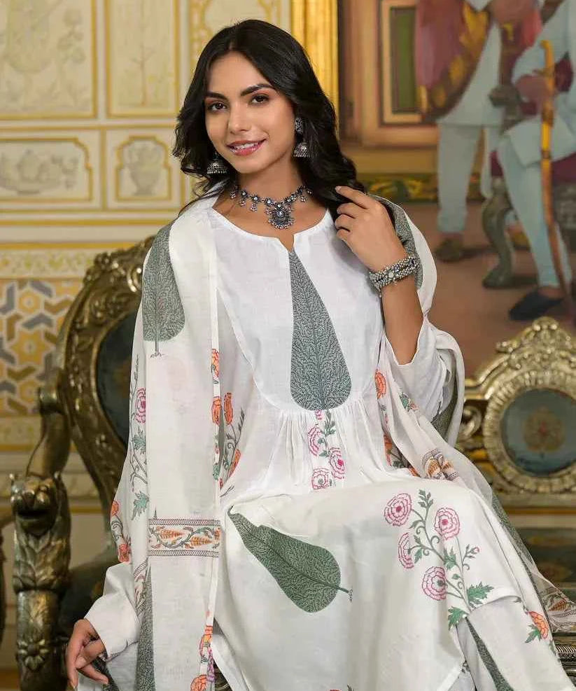 Ivory Garden Viscose Suit Set